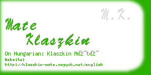 mate klaszkin business card